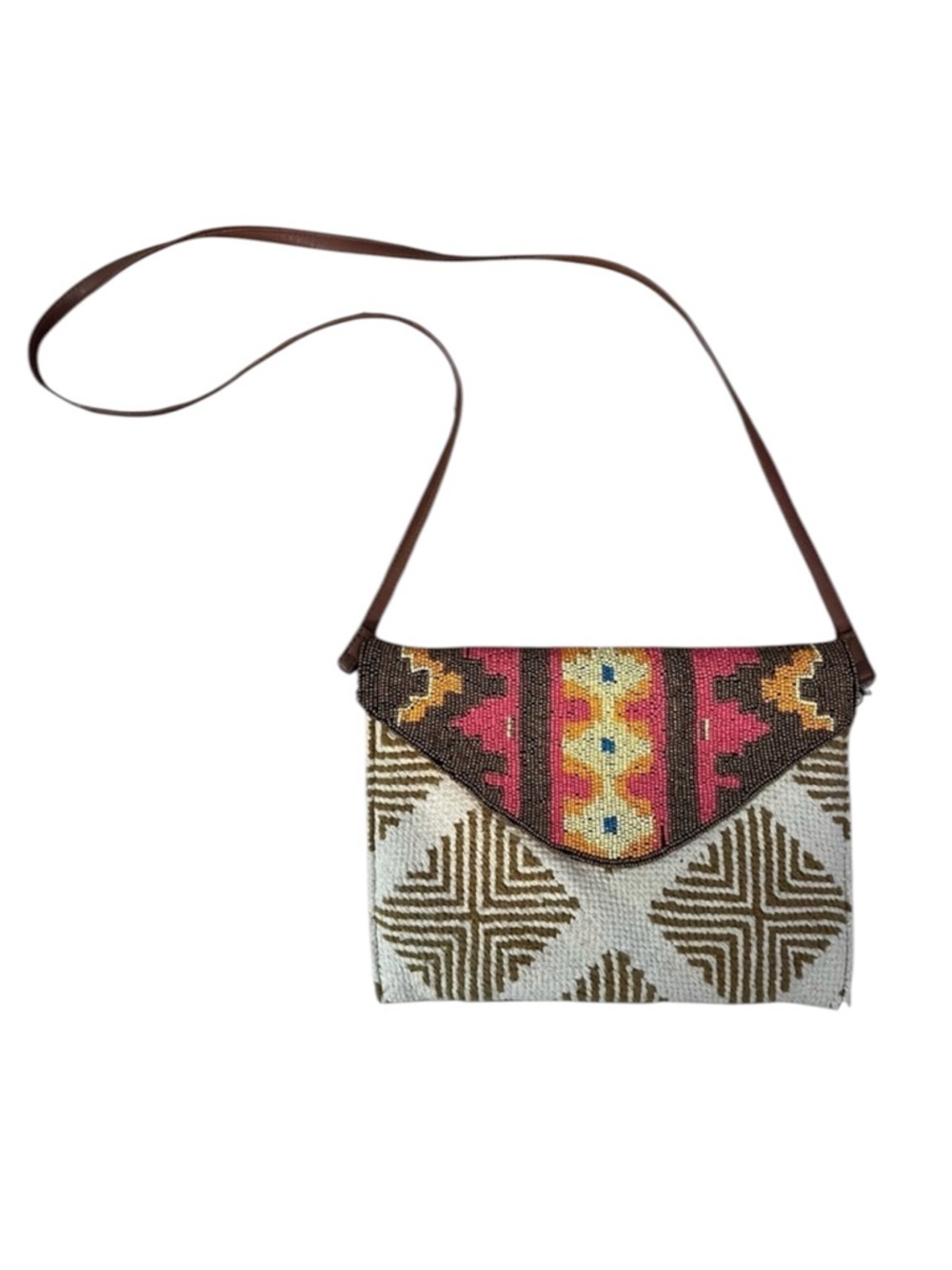 All’asta Boho Cloth & Beaded Indian Shoulder Bag made in India
